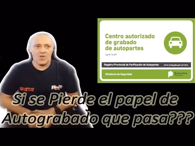 ¿Qué pasa si pierdo el papel de grabado de autopartes?